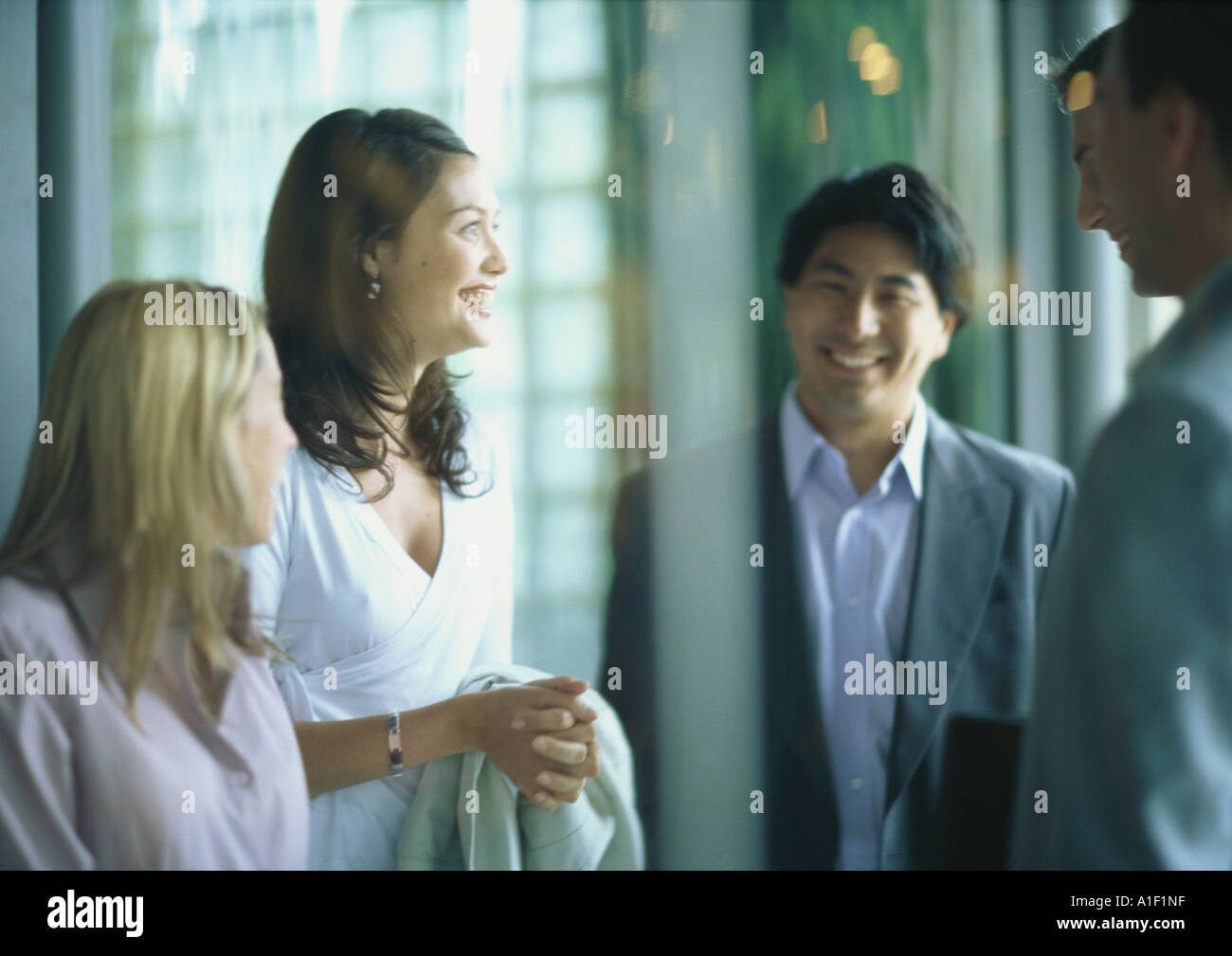 Group of businesspeople smiling Banque D'Images