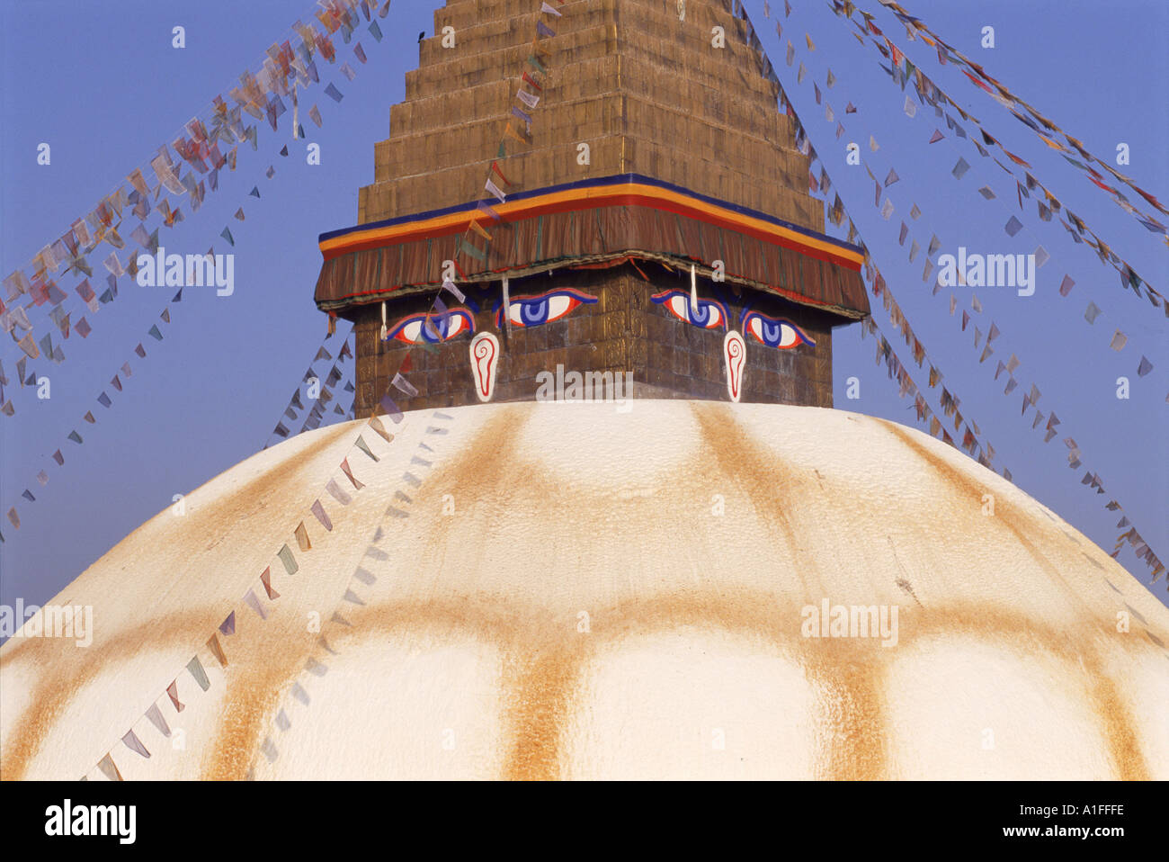 Le plus grand stupa bouddhiste au Népal à Katmandou Népal Bodhnath Asie G Hellier Banque D'Images