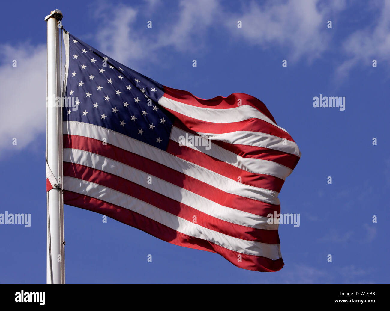 Un drapeau américain dans la brise Banque D'Images