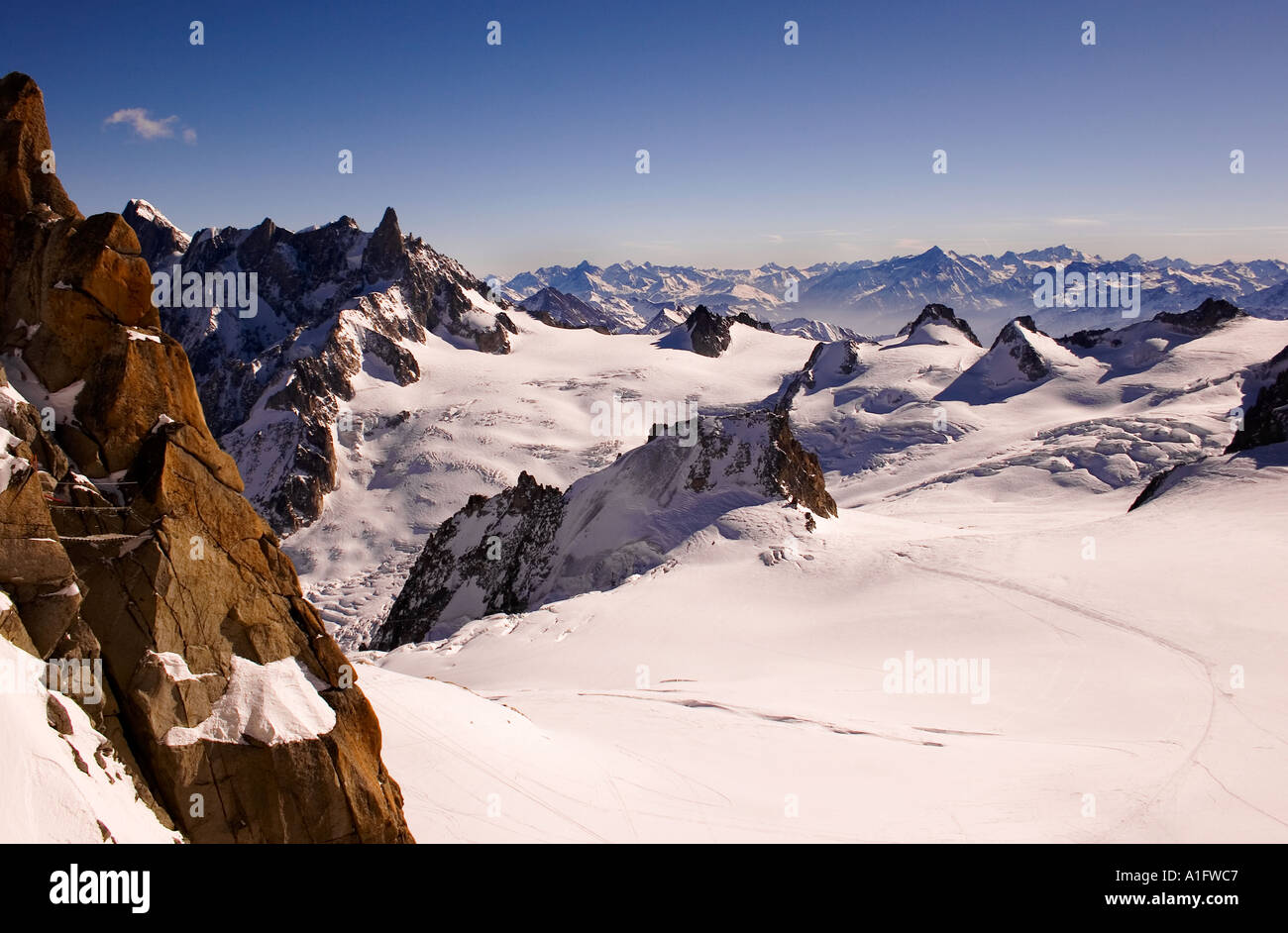 Vue de l'aiguille du midi Banque D'Images