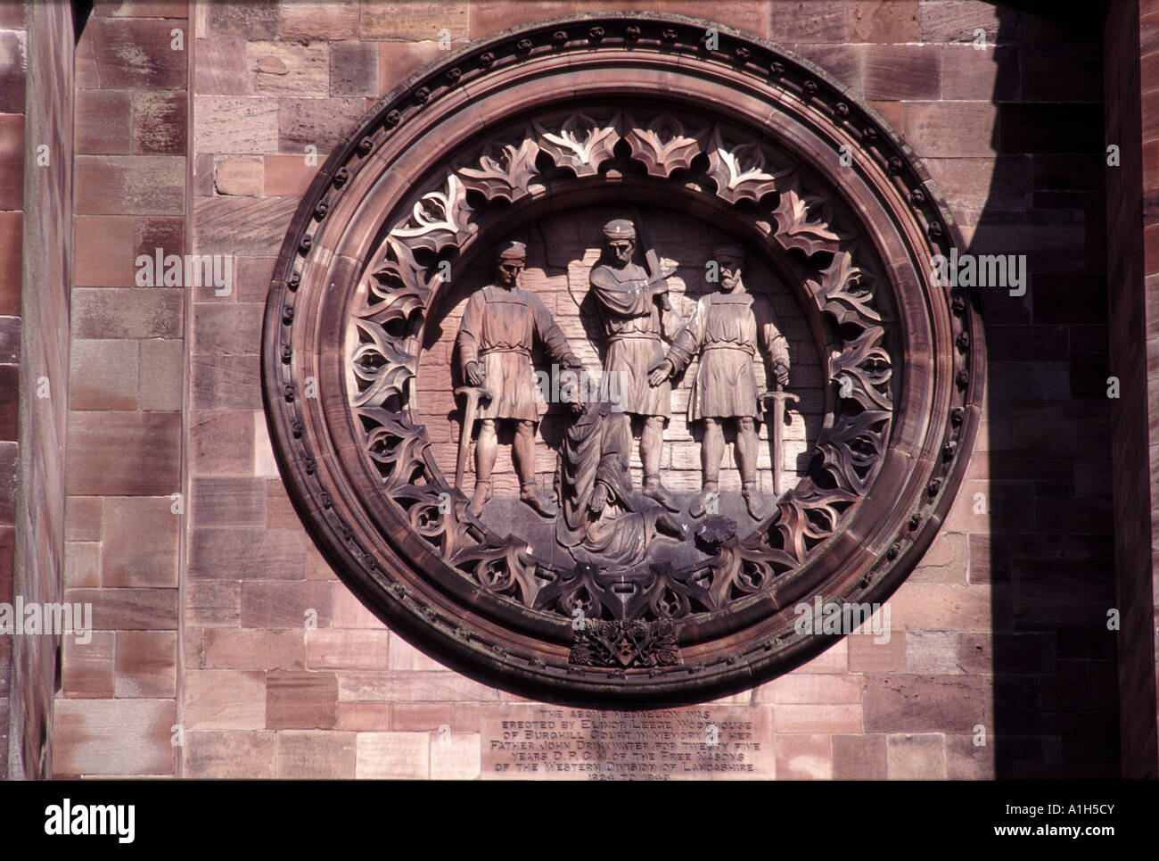 La cathédrale de Hereford Masonic Memorial à John Drinkwater Free Mason Grand Maître Lancashire 1824 1849 Cathédrale de Hereford Hereford Banque D'Images