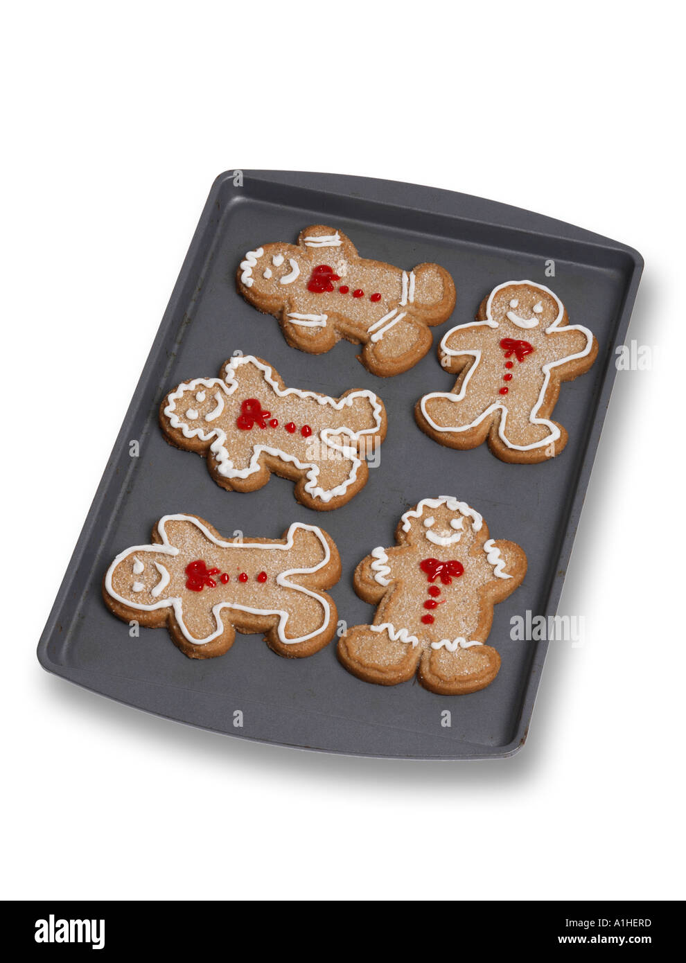 Tôle à Biscuits Biscuits Gingerbread Man Banque D'Images