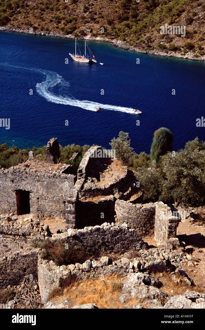 L'île de St Nicholas Côte Turquoise Turquie Banque D'Images