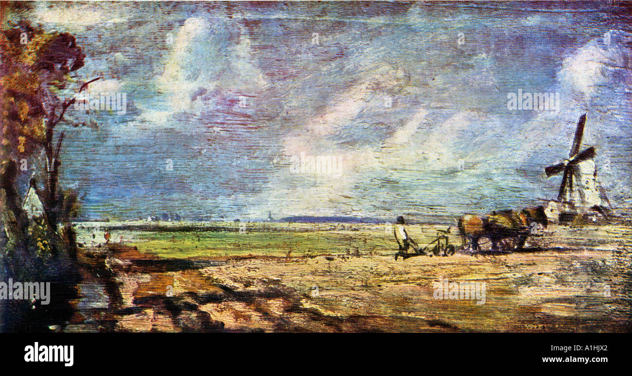 John Constable East Bergholt Printemps Huile sur toile commune c1814 Banque D'Images