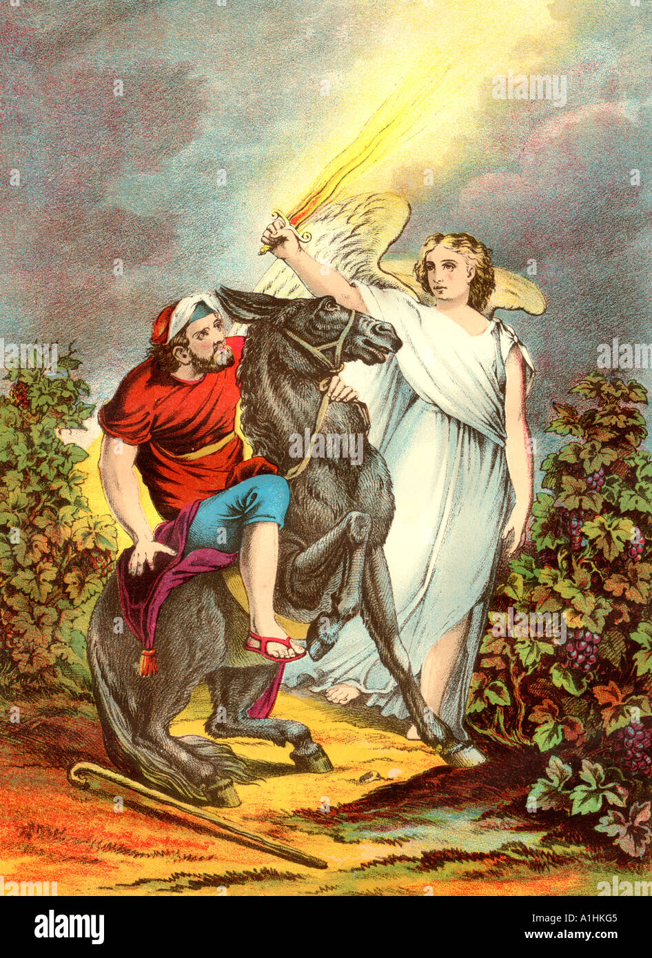 Balaam et l'Ange d'une édition de John Browns l'interprétation Bible d'abord publié en 1778 Banque D'Images