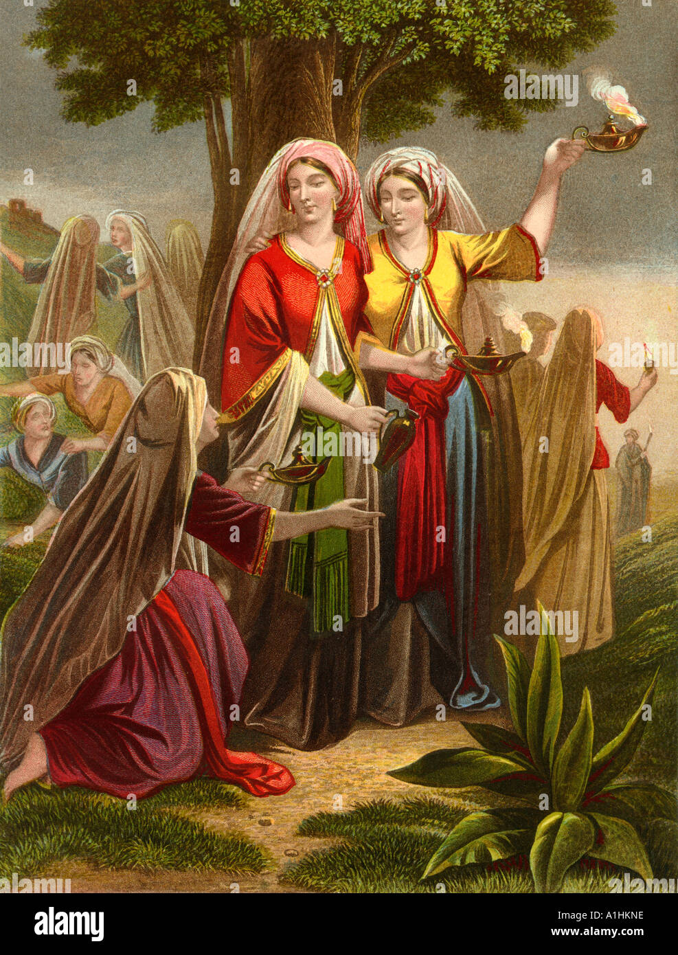 Les dix vierges d'une édition de John Browns l'interprétation Bible d'abord publié en 1778 Banque D'Images