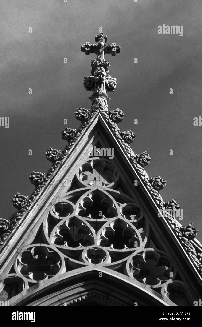 AHP75970 pavillon noir et blanc haut de church à New York USA Banque D'Images
