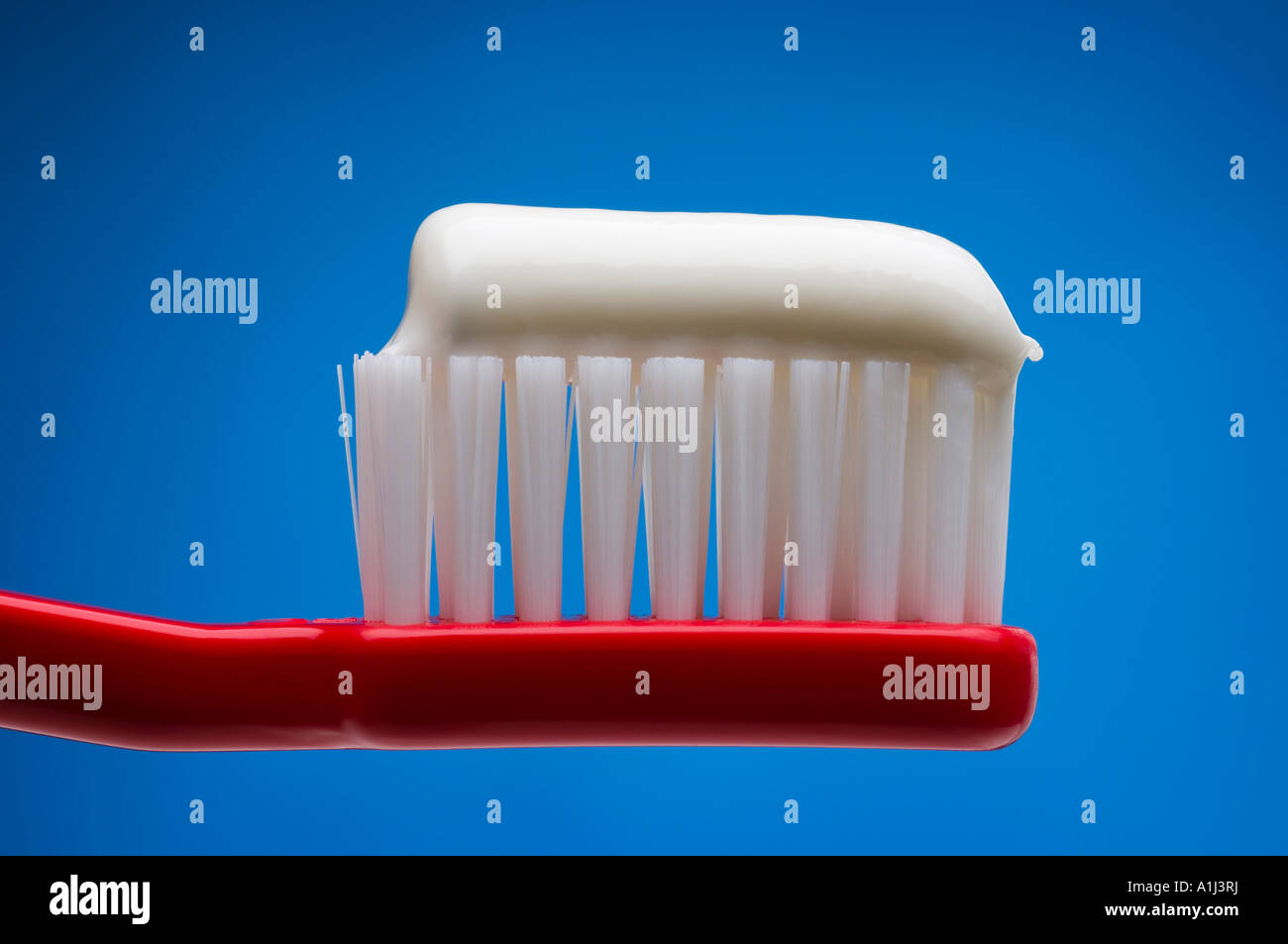 Close up de brosse à dents avec du dentifrice sur elle Banque D'Images