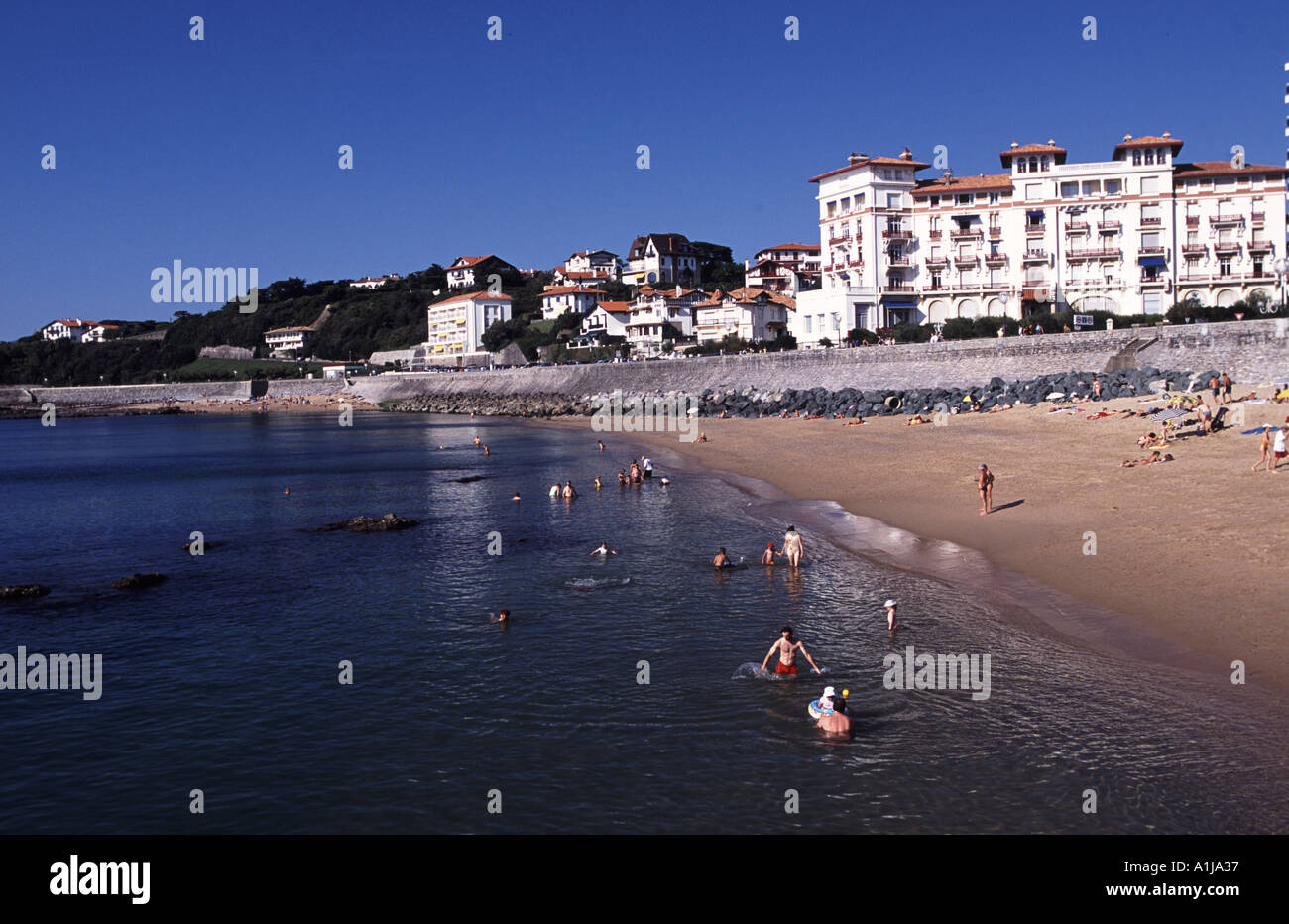 St Jean de Luz la plage Côte Atlantique France Banque D'Images