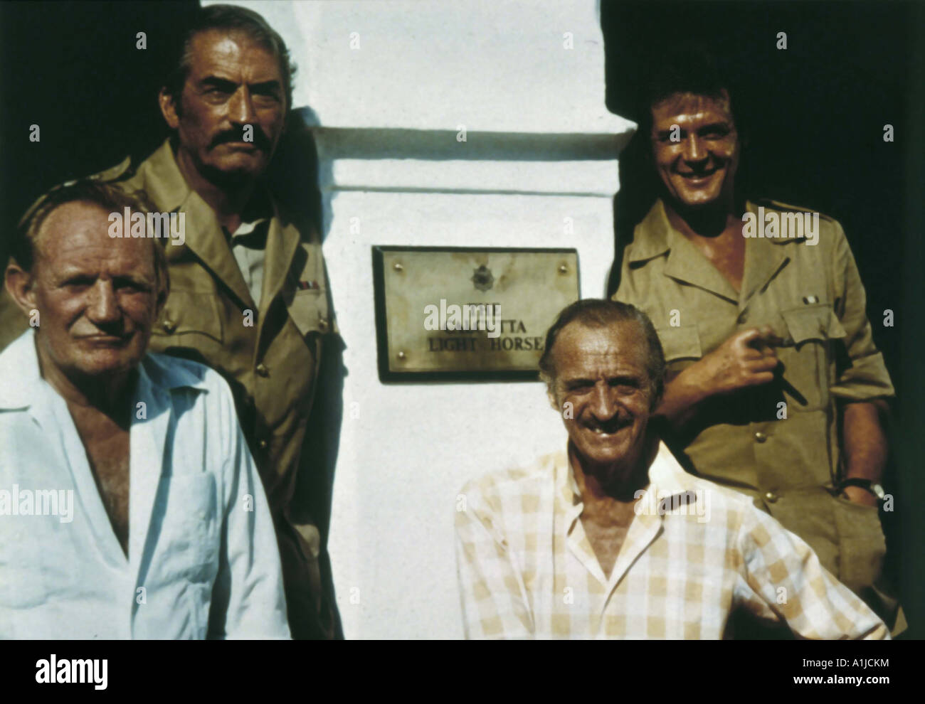 Les loups de mer de la dernière charge de la Calcutta Light Horse Année 1980 Directeur Andrew McLaglen Gregory Peck Roger Moore David Niv Banque D'Images