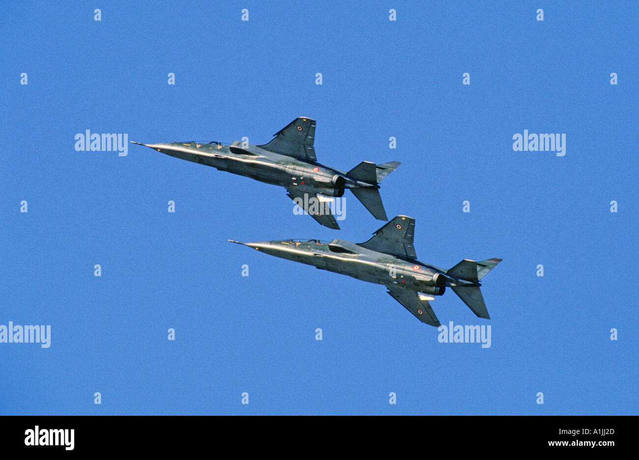 Deux Jaguars de l'Armée de l'Air Française en formation Banque D'Images