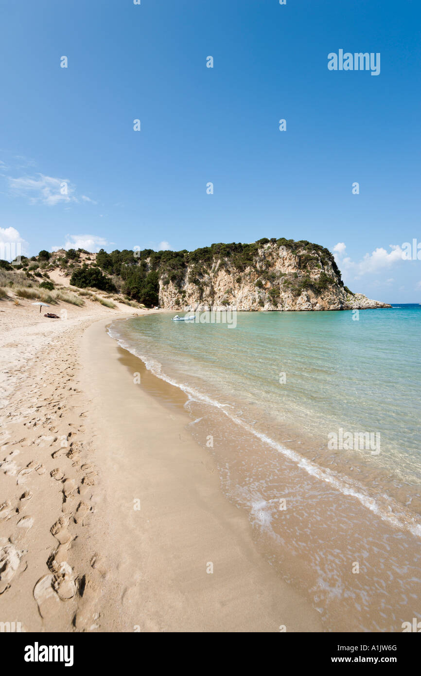 Plage de Voidokilia, près de Petrohori Yialova, Messénie, Péloponnèse, Grèce Banque D'Images