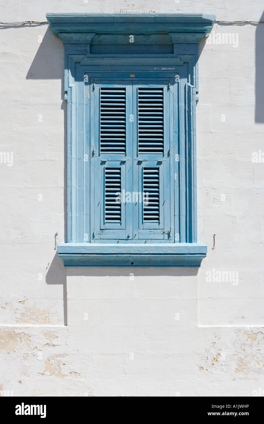 Fenêtre d'une maison typique, Sannat, Gozo, Malte Banque D'Images