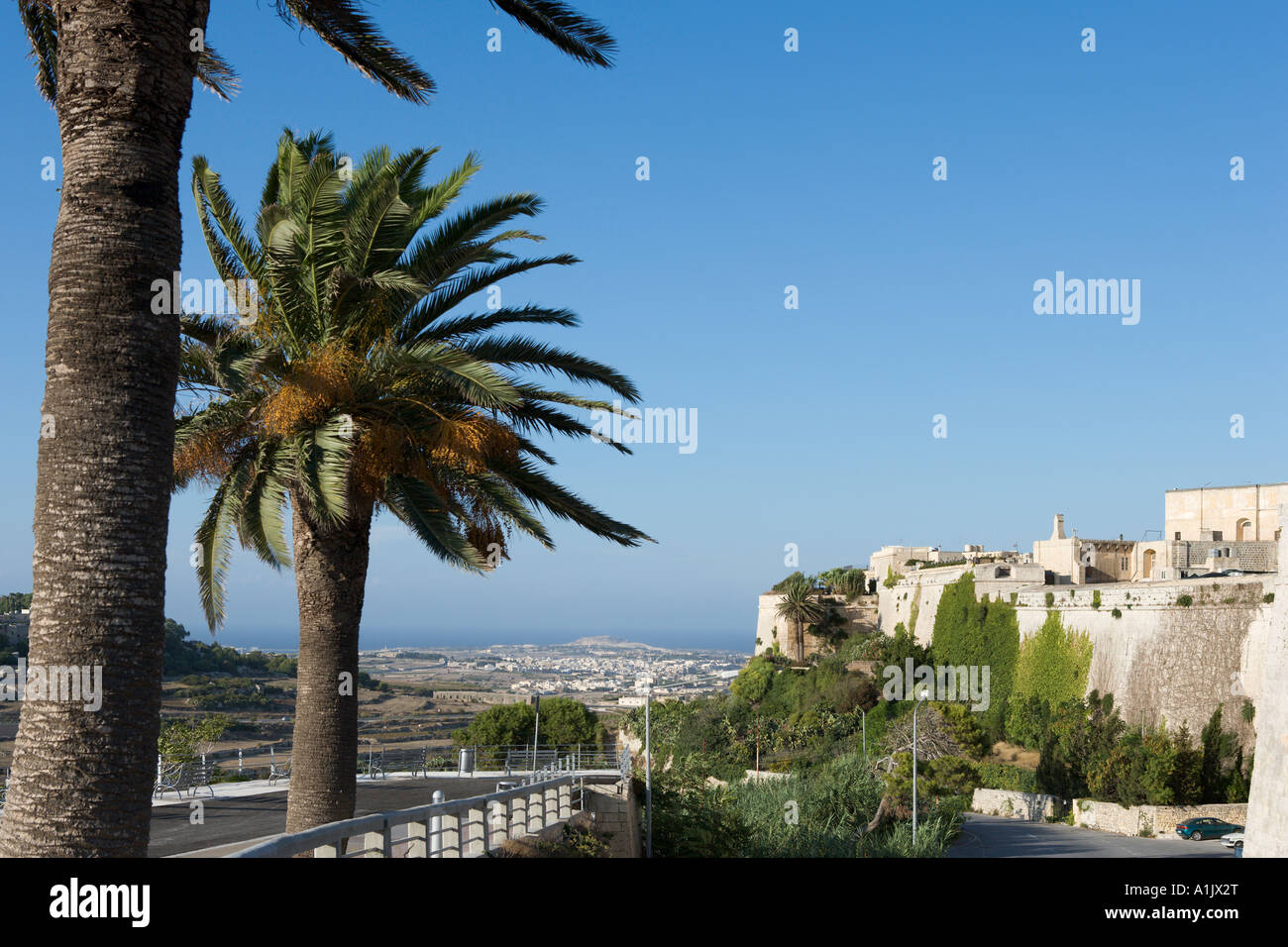 Remparts de la ville médiévale de Mdina (une fois la capitale de l'île), Malte Banque D'Images