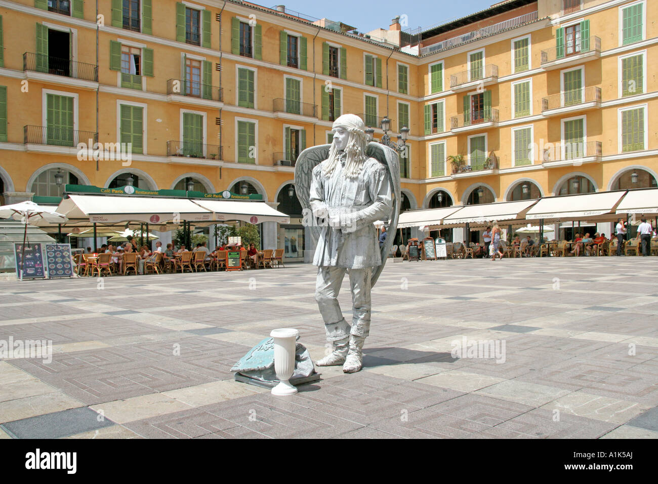 Artiste de rue Plaça Mayor Palma (Majorque Mallorca Banque D'Images