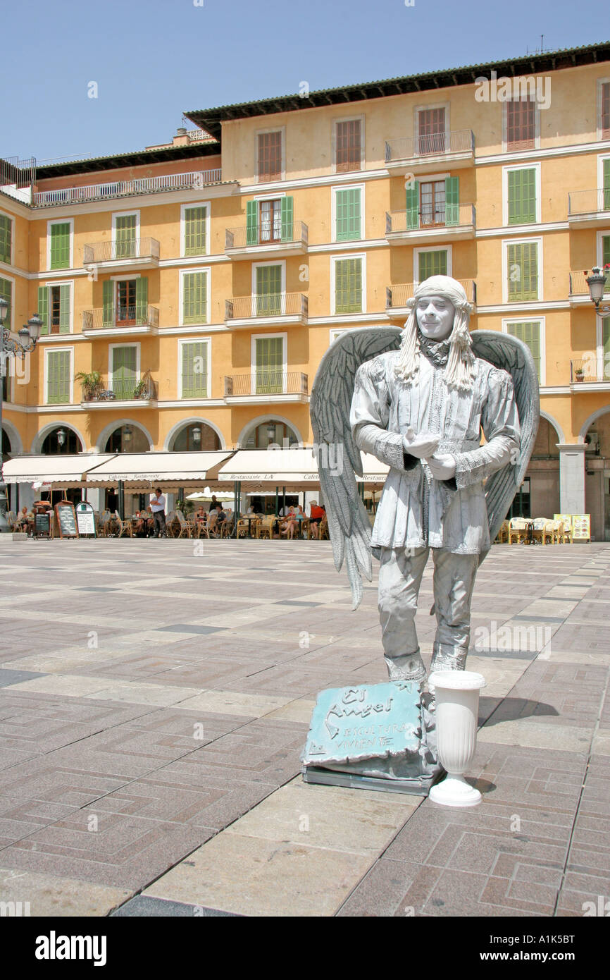 Artiste de rue Plaça Mayor Palma Mallorca Banque D'Images