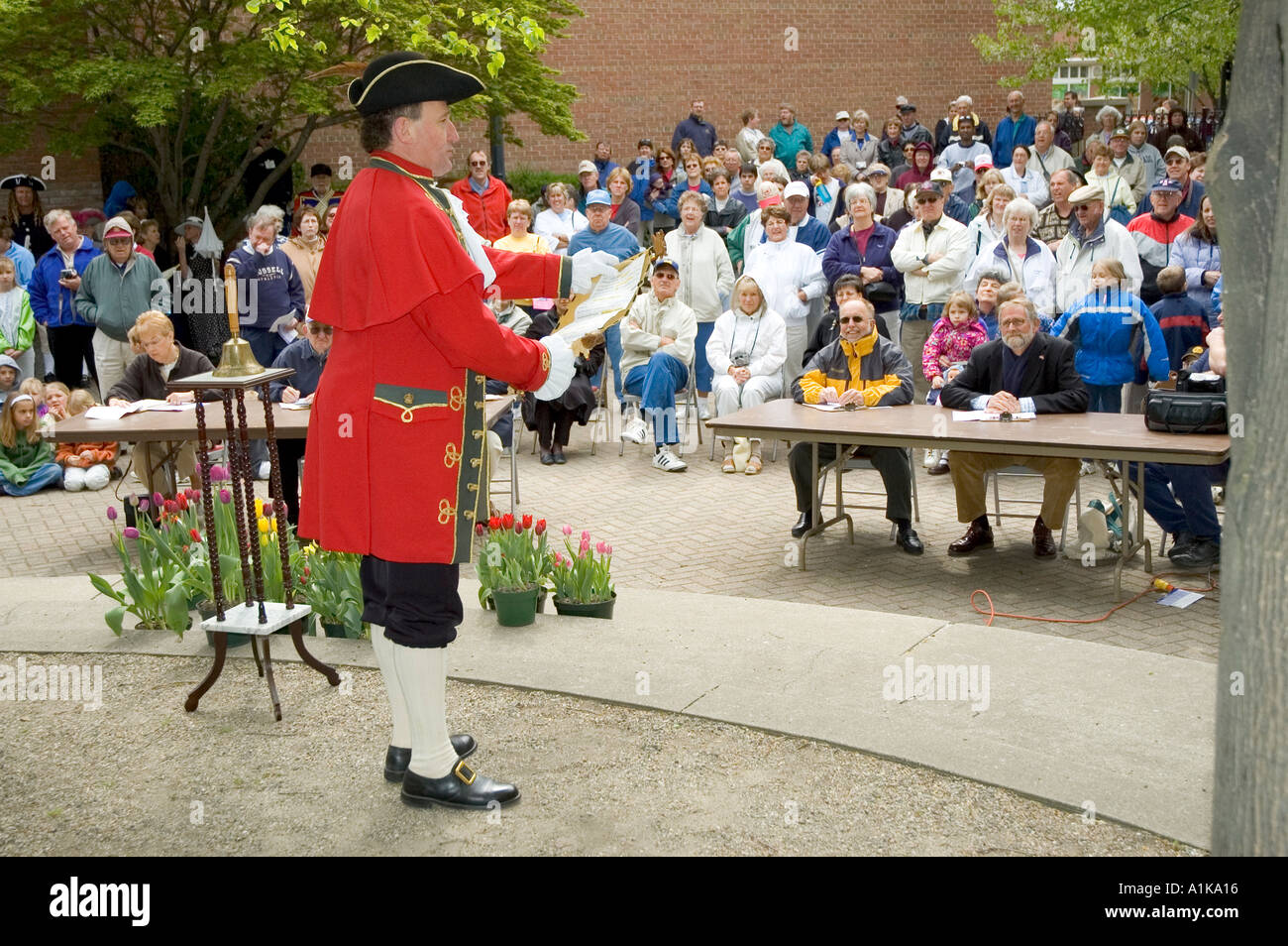 Holland Michigan Tulip Festival et Concours manifestations Crieur Banque D'Images