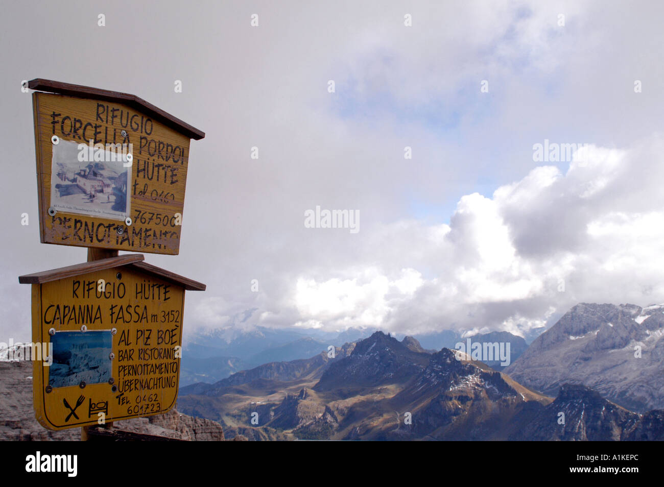 Vue du Mt Pordoi Dolomites Italie Banque D'Images