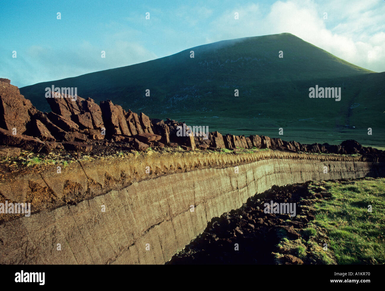 UK Ecosse Shetland Islands FOULA les excavations de la tourbe de l'île en été Banque D'Images