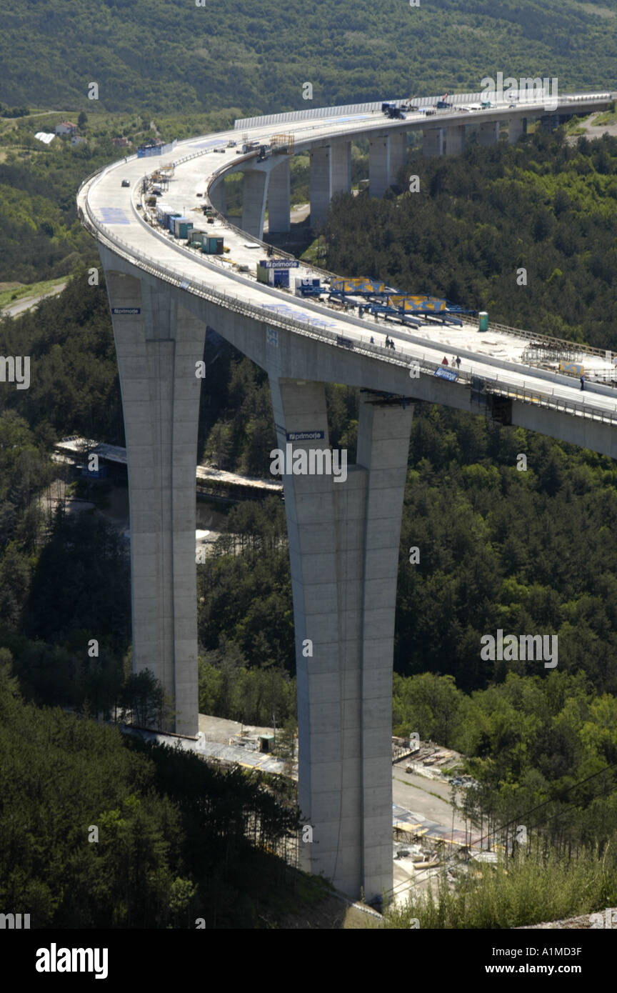 Construction de pont de l'autoroute en Slovénie Banque D'Images