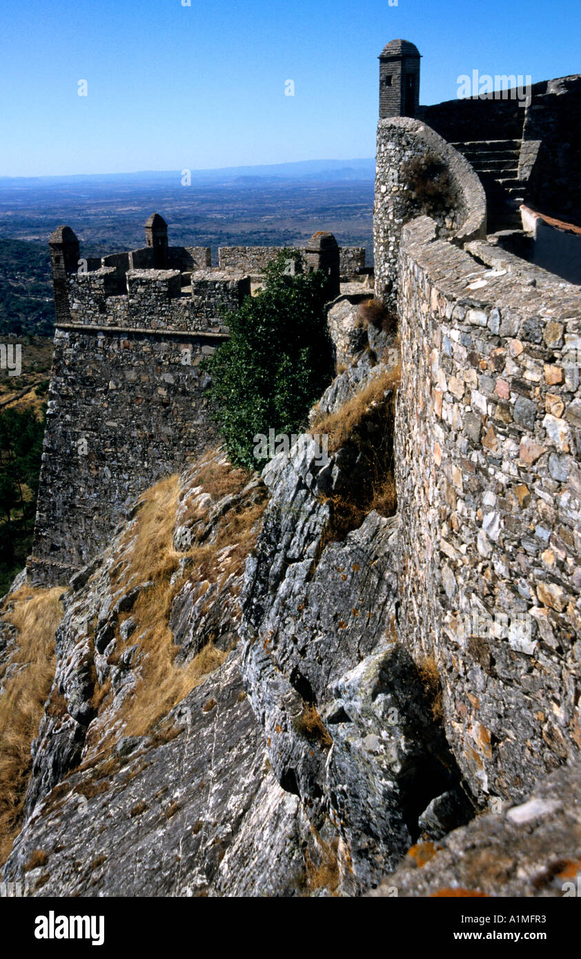 Le Portugal médiéval moyen-âge Château de Monsaraz Banque D'Images