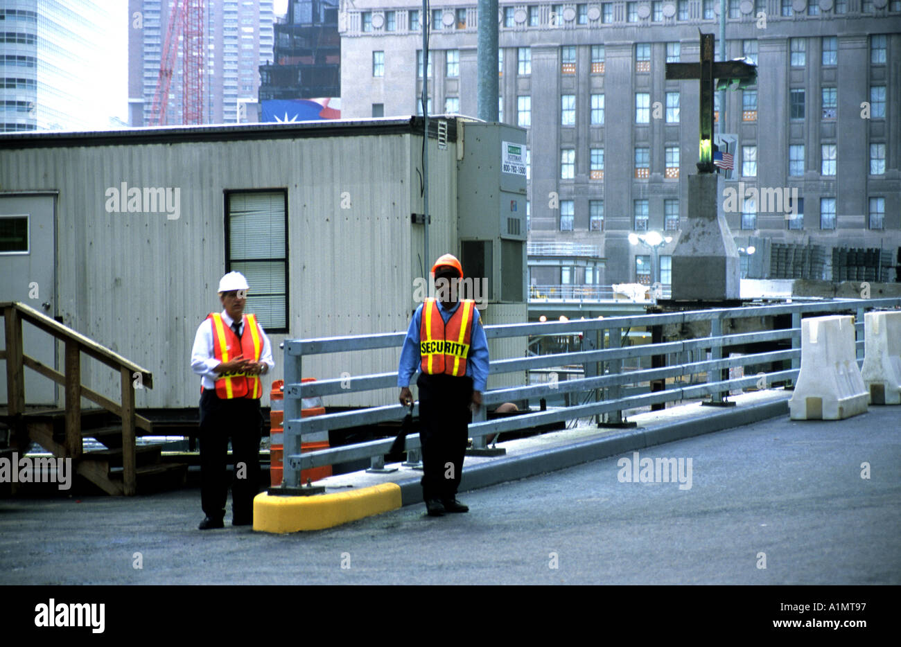 Sécurité à Ground Zero NEW YORK NY USA Banque D'Images