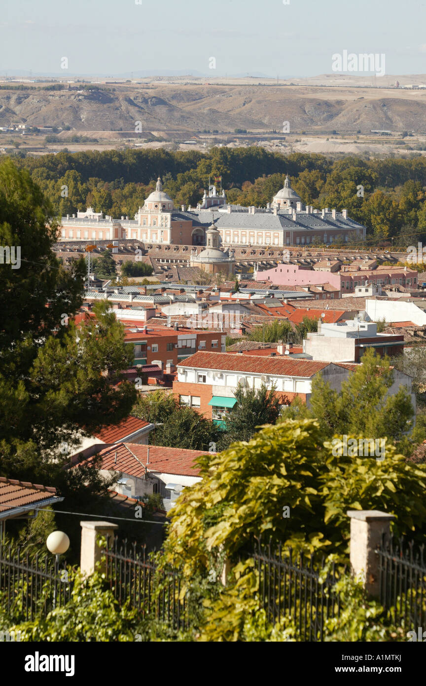 Vue aérienne de la ville d'Aranjuez à Madrid Banque D'Images