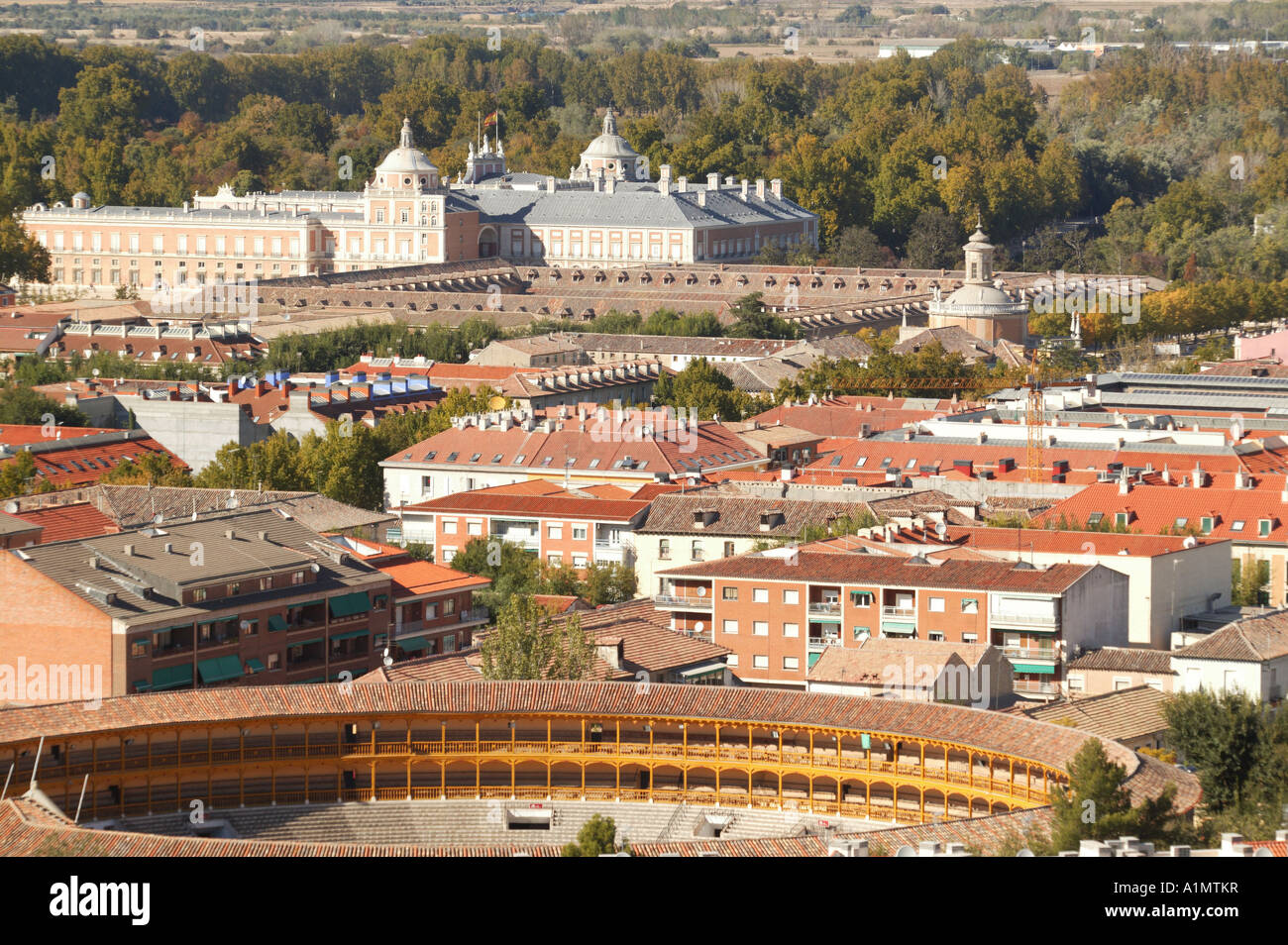 Vue aérienne de la ville d'Aranjuez à Madrid Banque D'Images