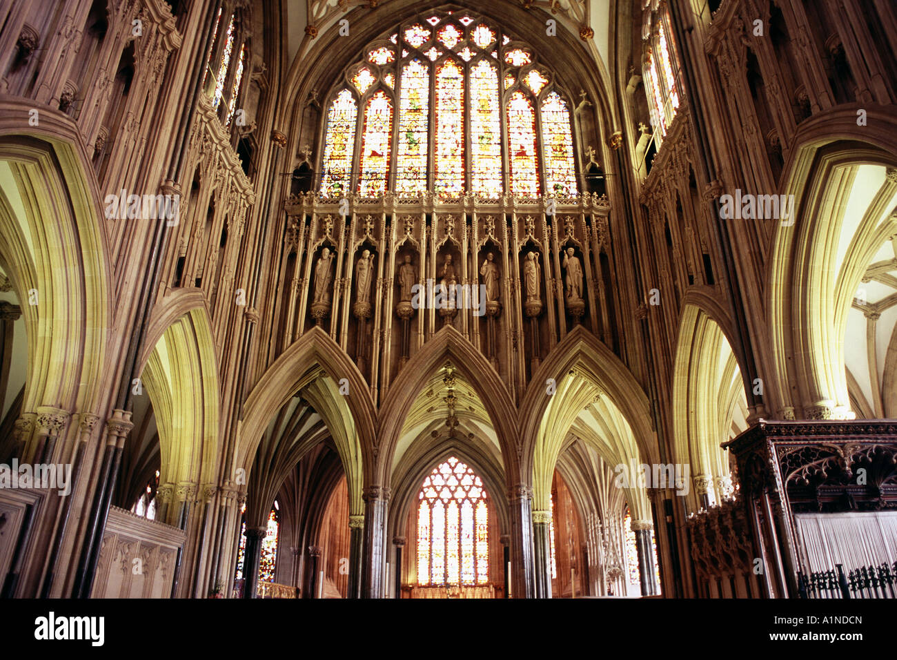 La cathédrale de Wells, Somerset, Angleterre Banque D'Images