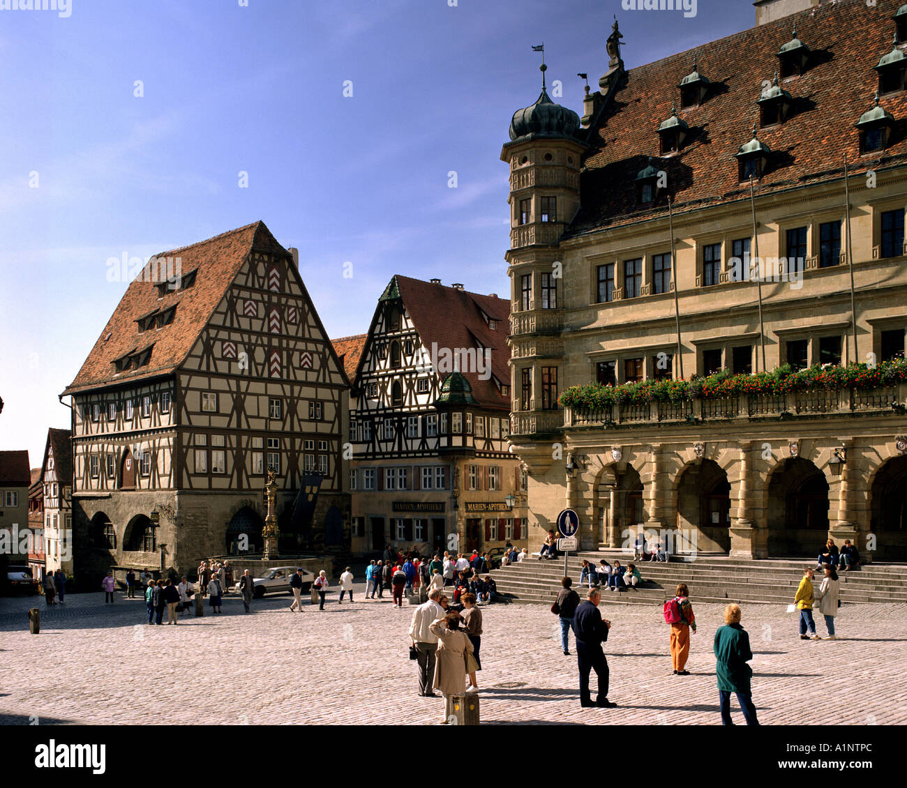 DE - La Bavière : la place du marché de Rothenburg sur Tauber Banque D'Images