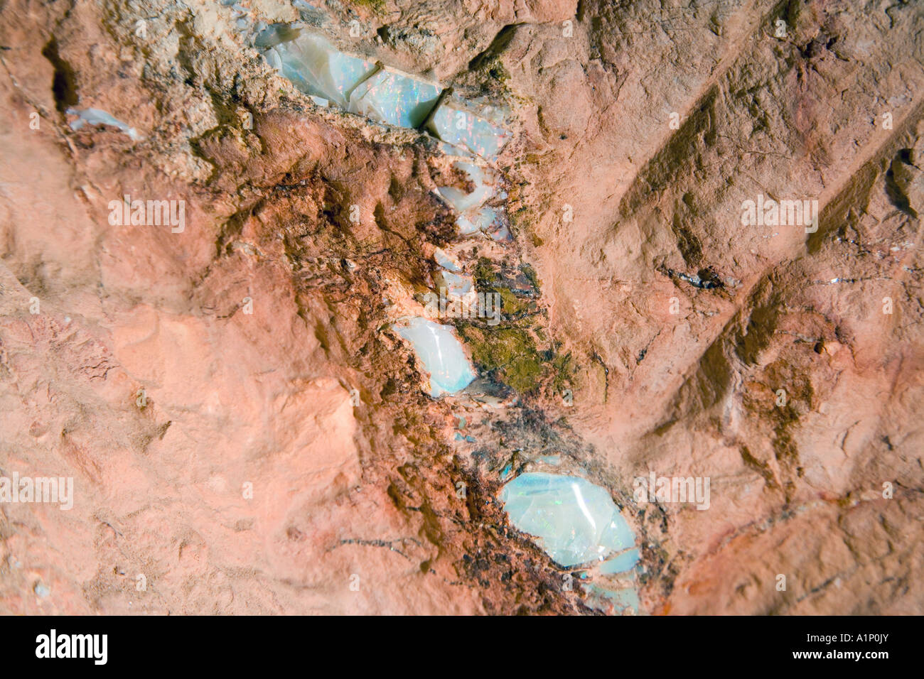 Seam Opal Old Timers Mine d'Opale Coober Pedy Australie du Sud Australie de l'Outback Banque D'Images