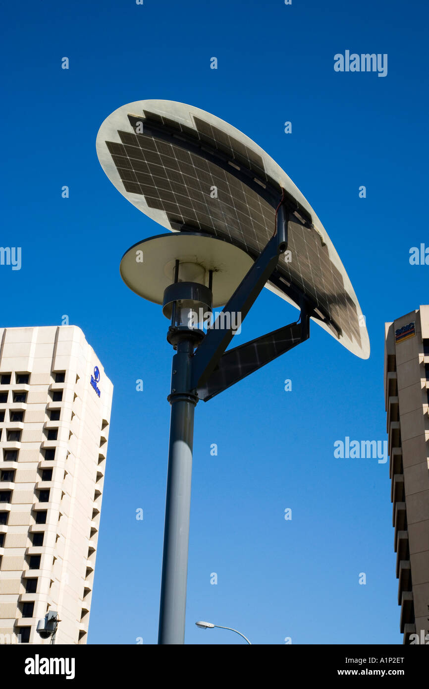 Solar Powered Street Light Square Victoria Australie du Sud Australie Adelaide Banque D'Images