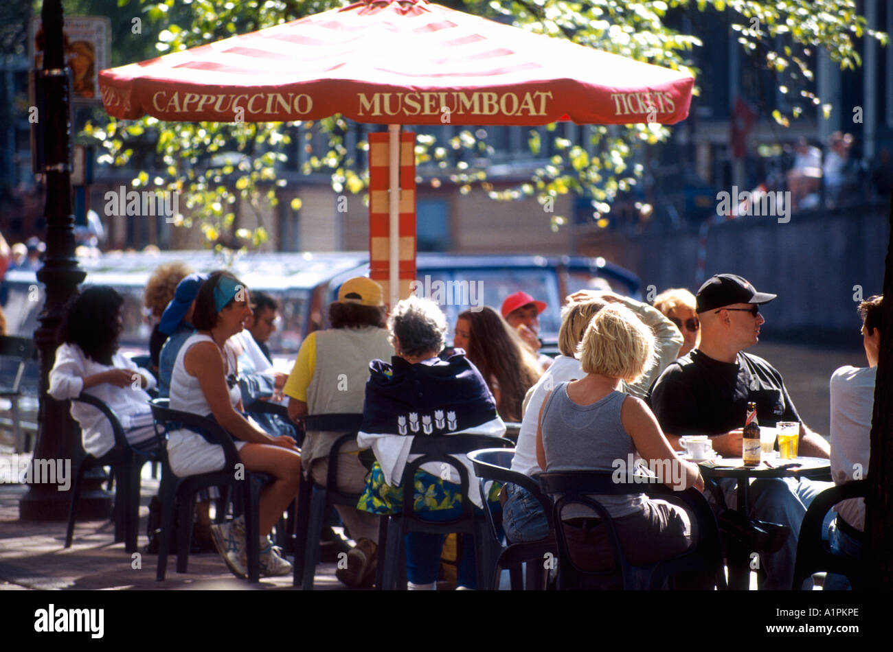 Amsterdam, Prinsengracht Cafe Banque D'Images
