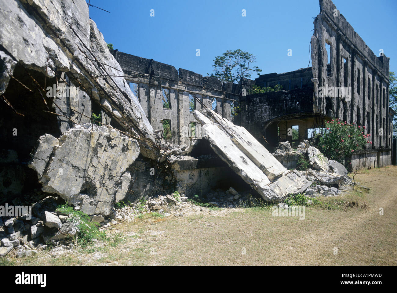 Les bâtiments, de Corregidor, aux Philippines. Banque D'Images