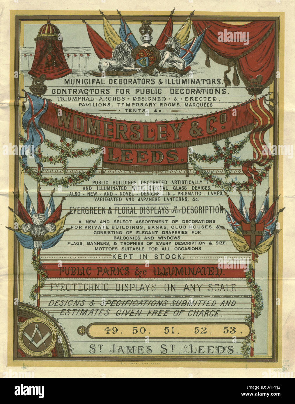 Les décorateurs & couvercle catalogue illuminateurs, vers 1886 Banque D'Images