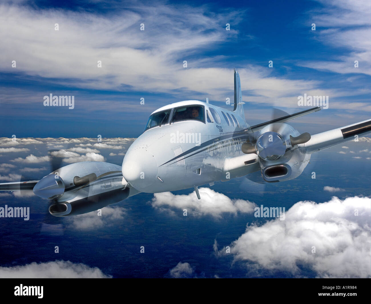 Raytheon Beechcraft King Air C90B éolienne sièges d'avion jusqu'à 8 personnes Banque D'Images