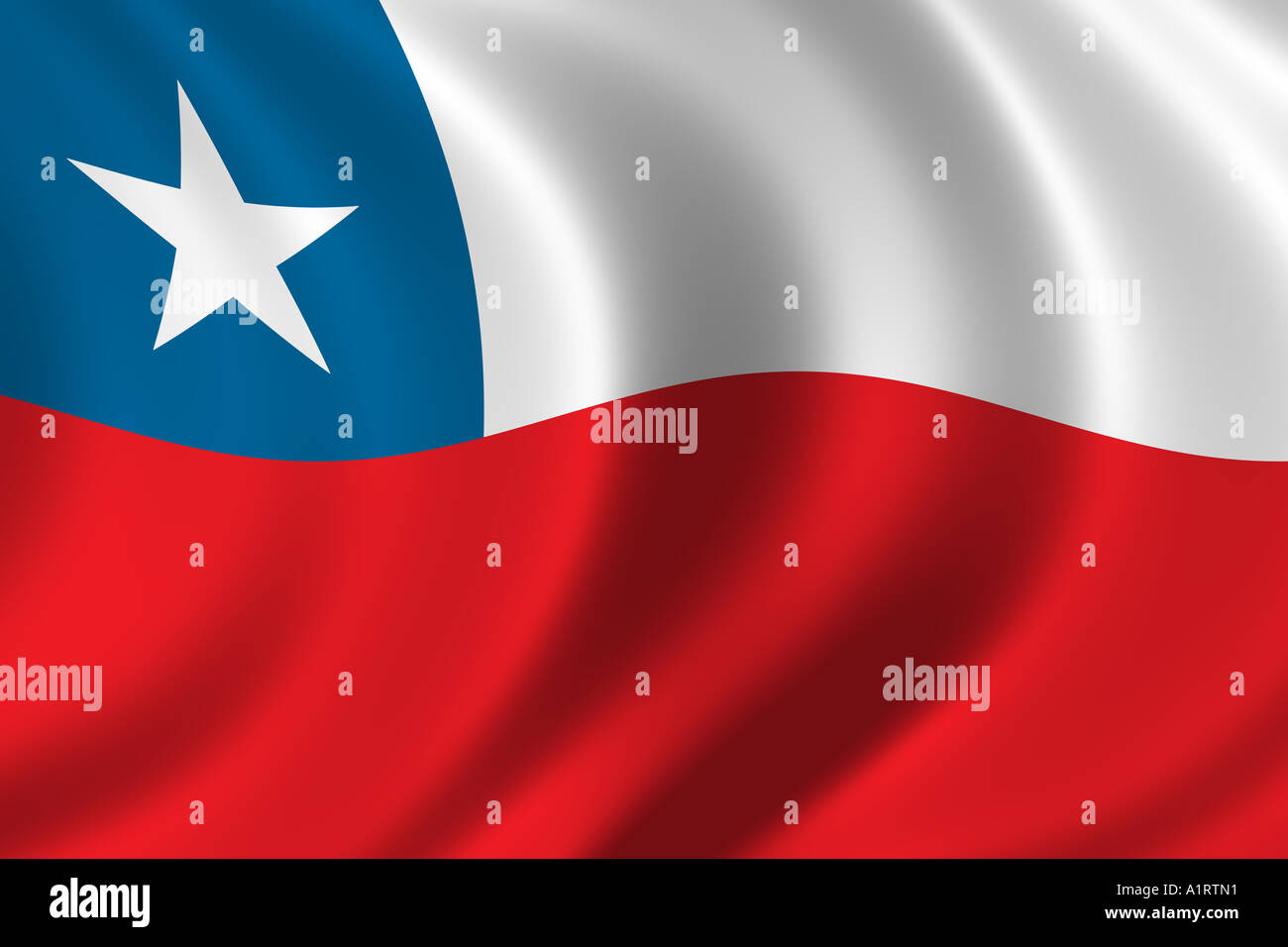 Brandissant le drapeau du Chili dans le vent Banque D'Images