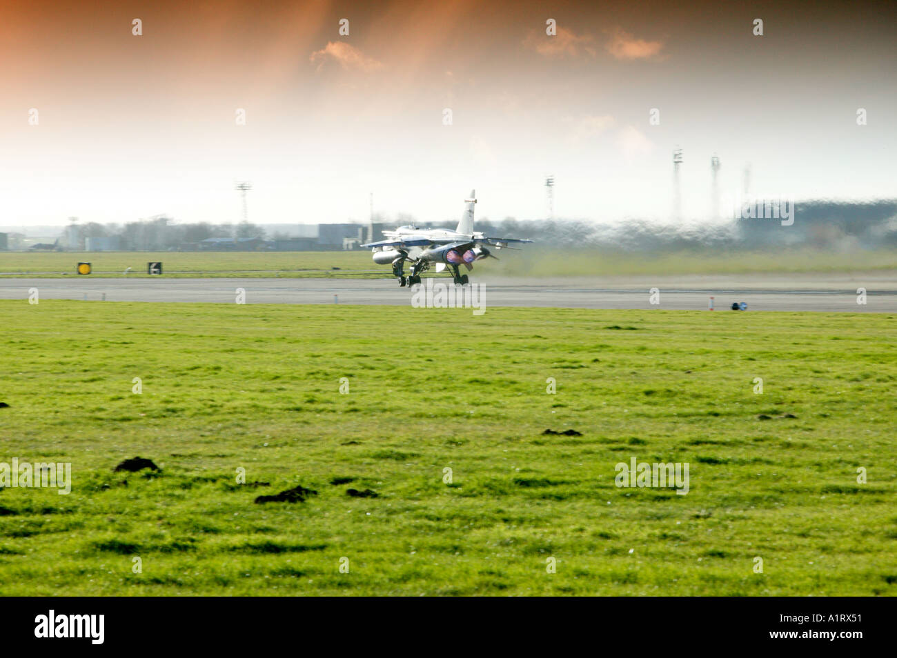 Sepecat Jaguar la préparation pour le décollage RAF Coltishall Norfolk UK Banque D'Images