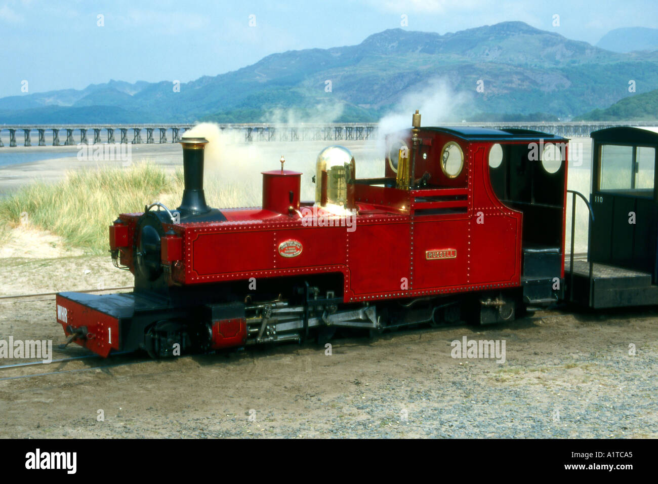 Fairbourne locomotive de chemin de fer et de train à Penryn Point Banque D'Images