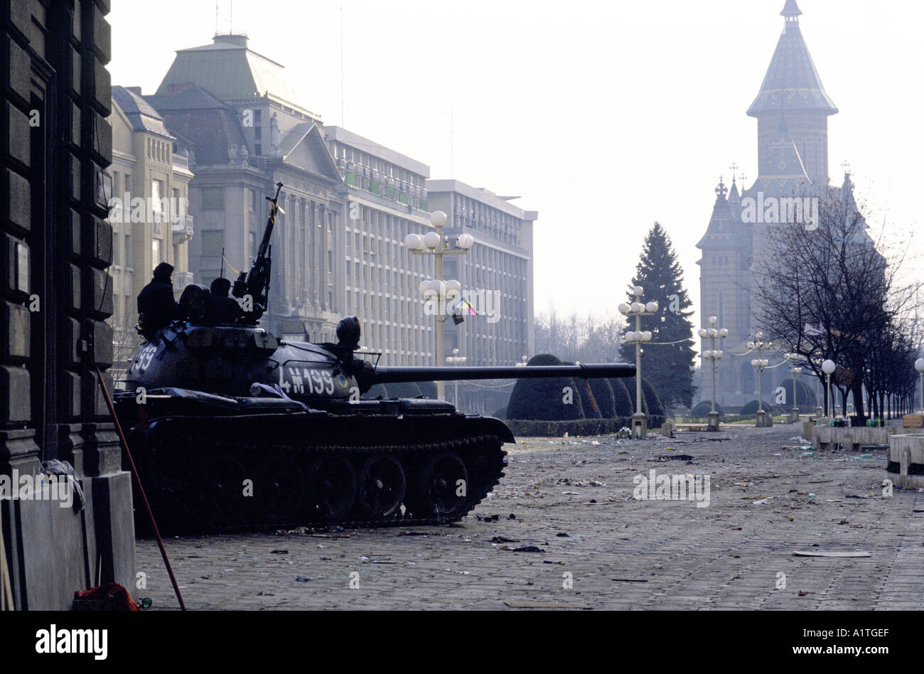 La révolution roumaine de 1989 à 2312 RÉSERVOIR DE LA PLACE DE L'OPÉRA TIMISOARA Banque D'Images