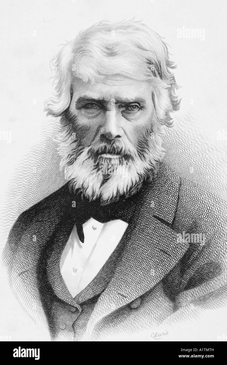 Thomas Carlyle, 1795 - 1881. Historien britannique né en Écosse, écrivain satirique, essayiste, traducteur, philosophe, mathématicien et professeur. Banque D'Images