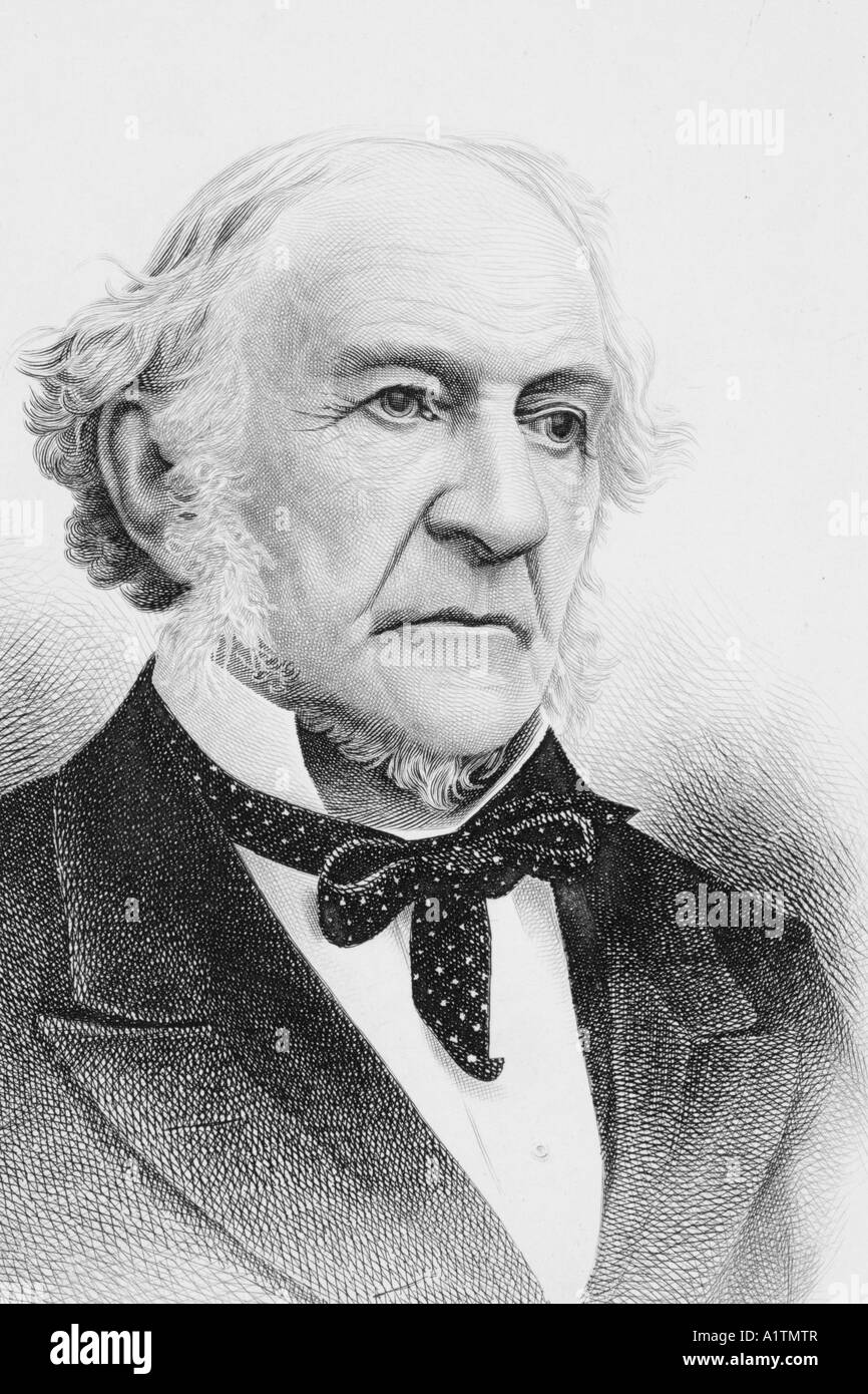 William Ewart Gladstone, 1809-1898. Homme d'État et quatre fois premier ministre de la Grande-Bretagne. Banque D'Images