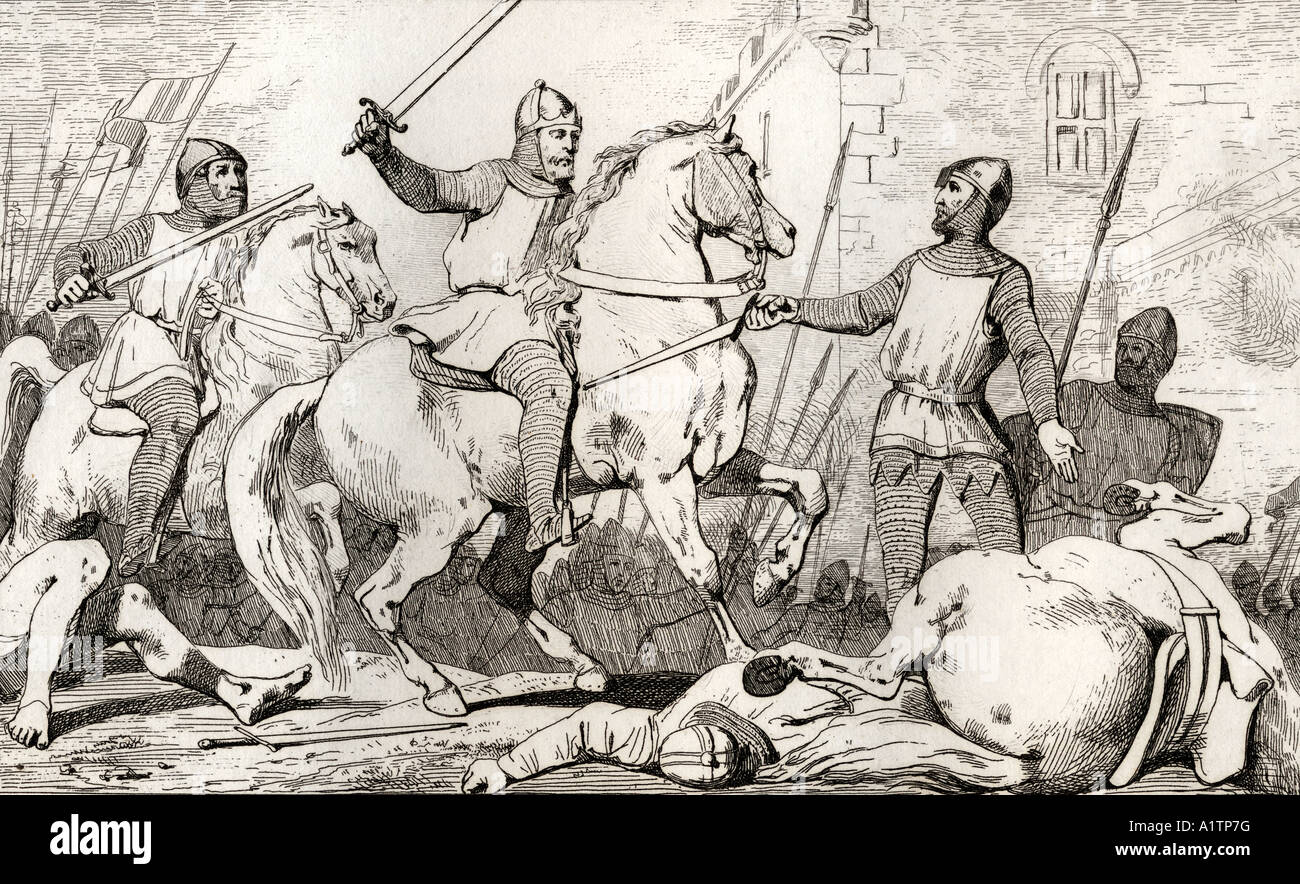 Hugh Capet, 941 - 996, capture Charles de Lorraine. De Histoire de France par Colaart publié vers 1840. Banque D'Images