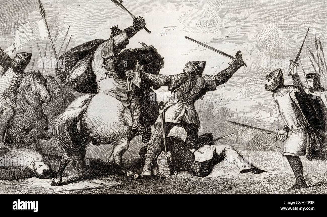 Louis VI a appelé le Fat ou le Fighter, 1081-1137, lutte les Anglais à la bataille de Bremule, 1119. Banque D'Images