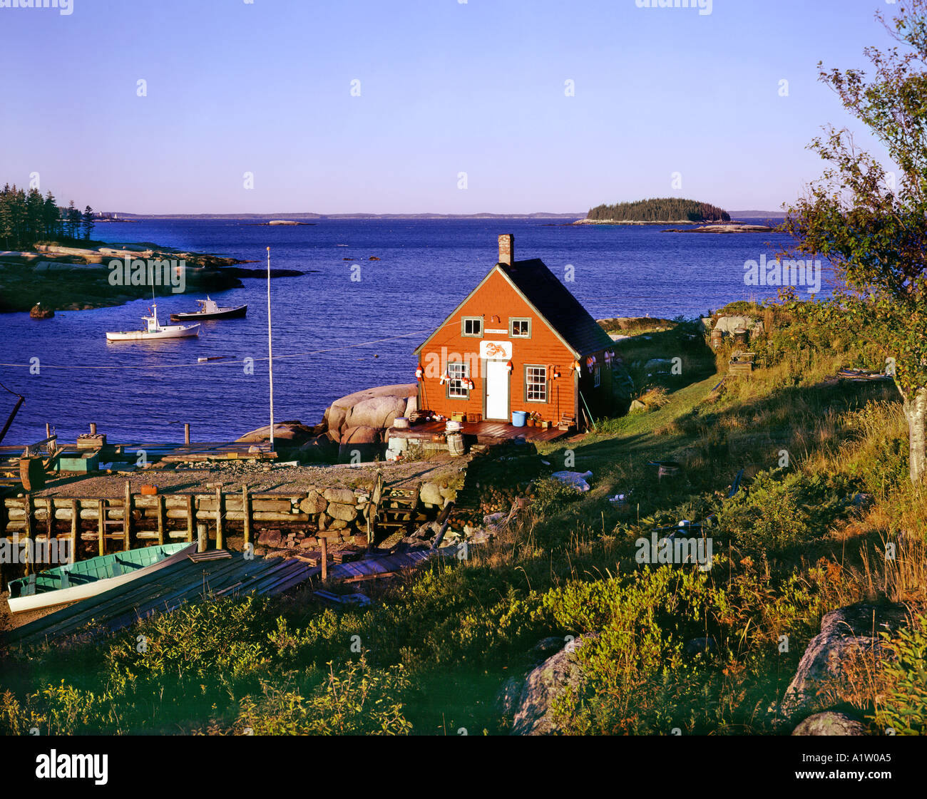 Lobster Shack sur la côte du Maine USA Banque D'Images