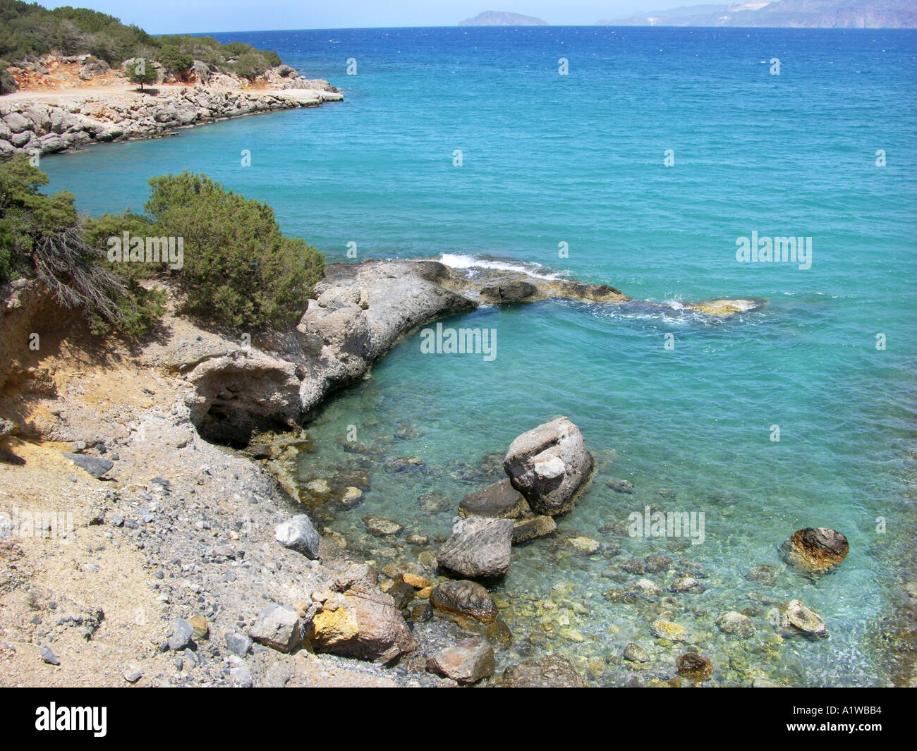 Rock LATSIDA Strand Beach Crete Grèce KRETA Griechenland CRETIAN Banque D'Images