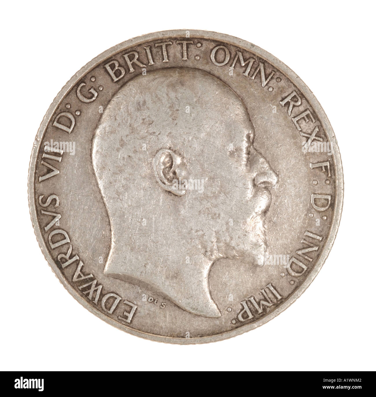 Le roi Édouard VII 7 Reg fid def décimal 2 florin pré shilling 24 vingt quatre vieux pence P 1907 tête lumineux argent barbe moustache l Banque D'Images