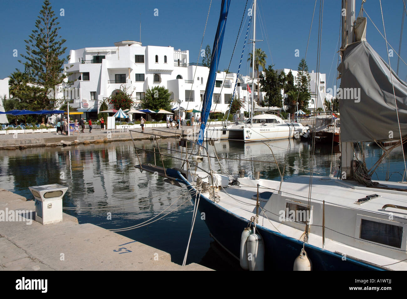 Marina Port El Kantaoui en Tunisie Banque D'Images