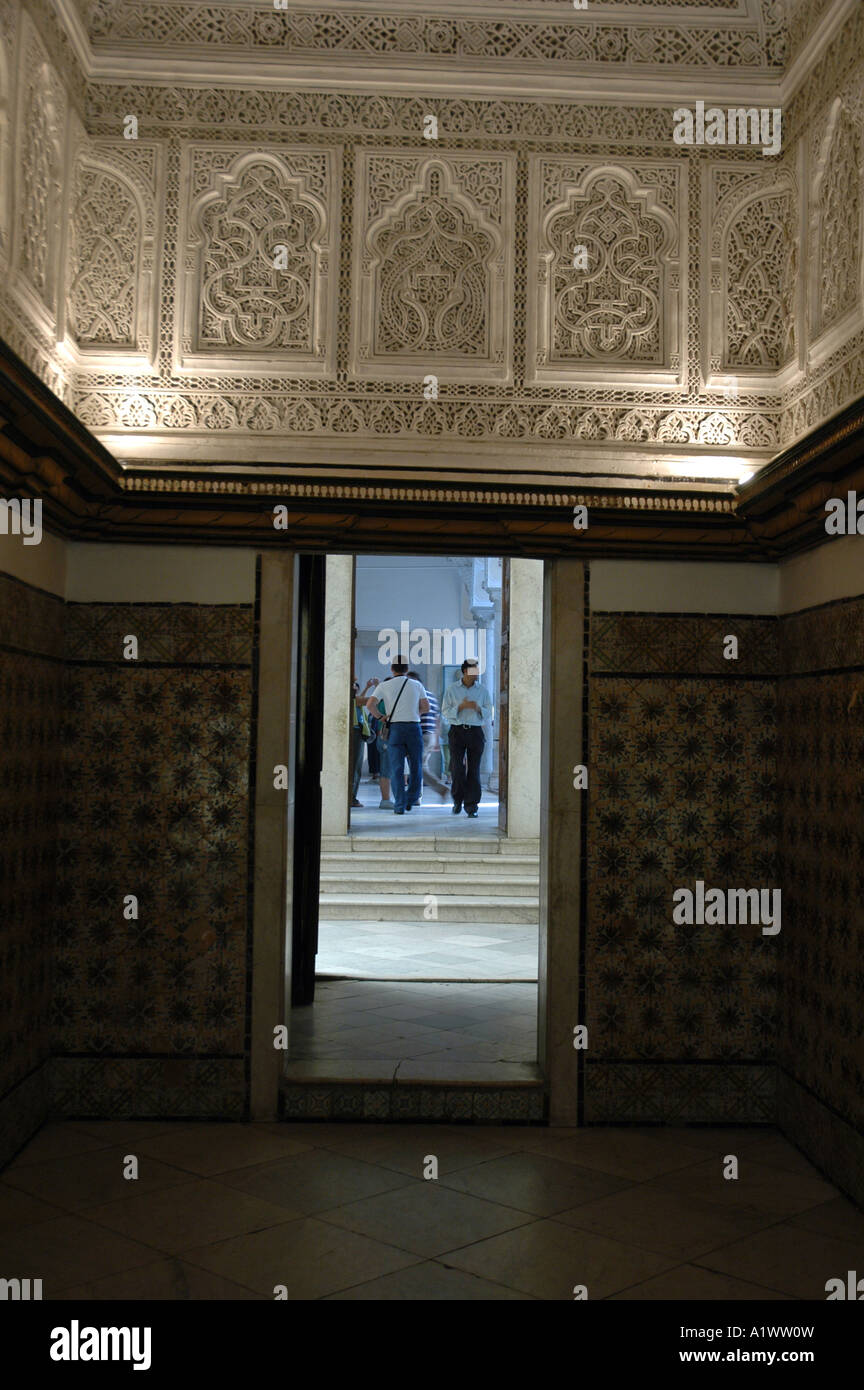 Les murs en stuc dans le musée du Bardo à Tunis, capitale de la Tunisie Banque D'Images