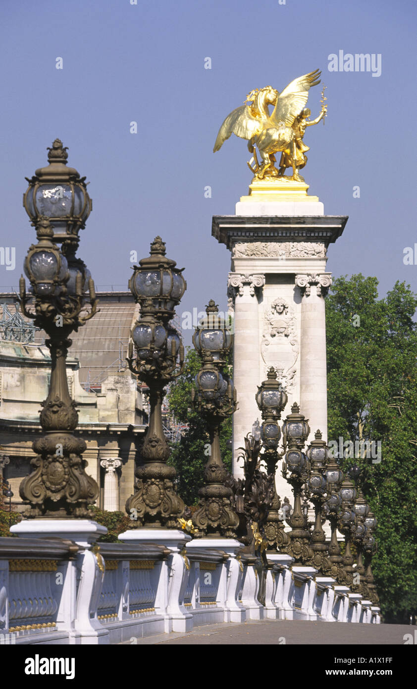 Le Pont Alexandre III Paris Banque D'Images